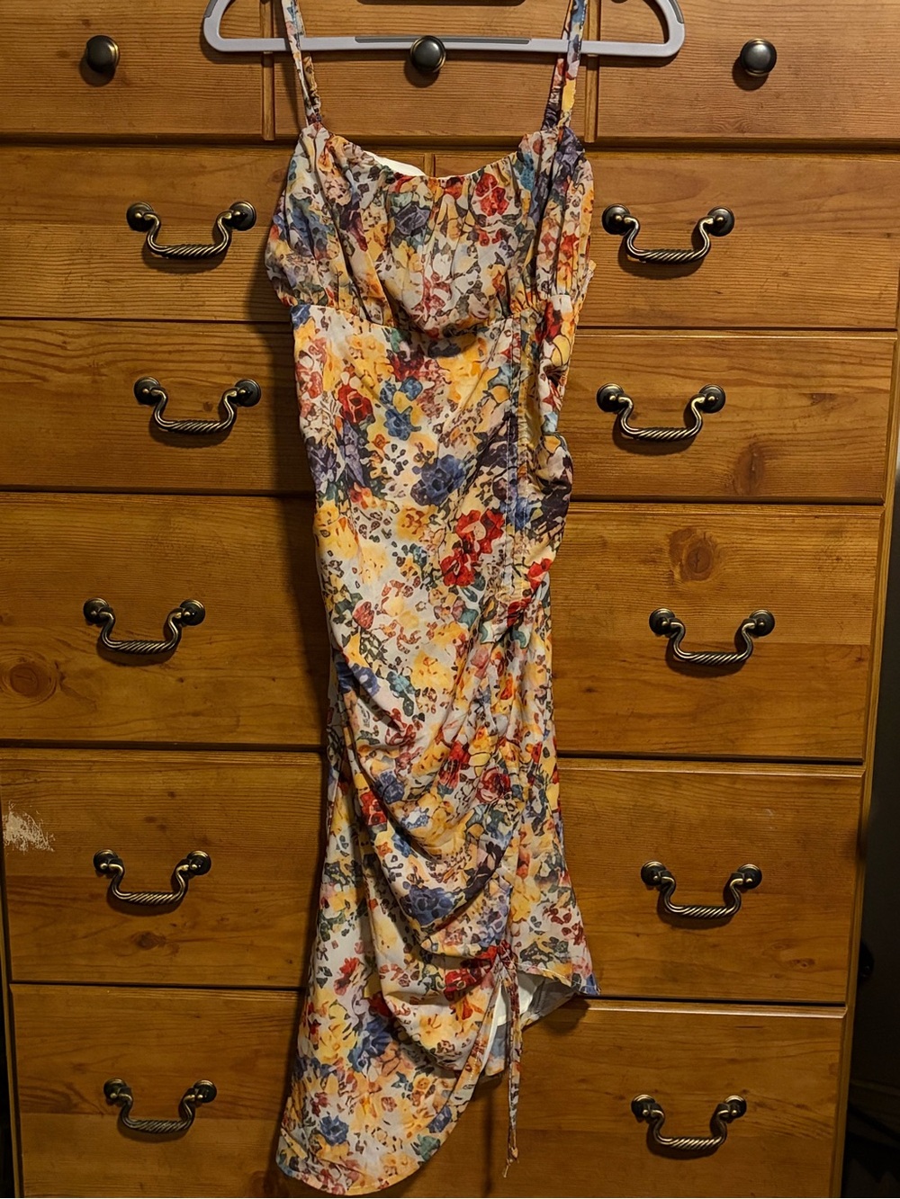 Floral Spaghetti-Strap Midi Dress in Multi Floral